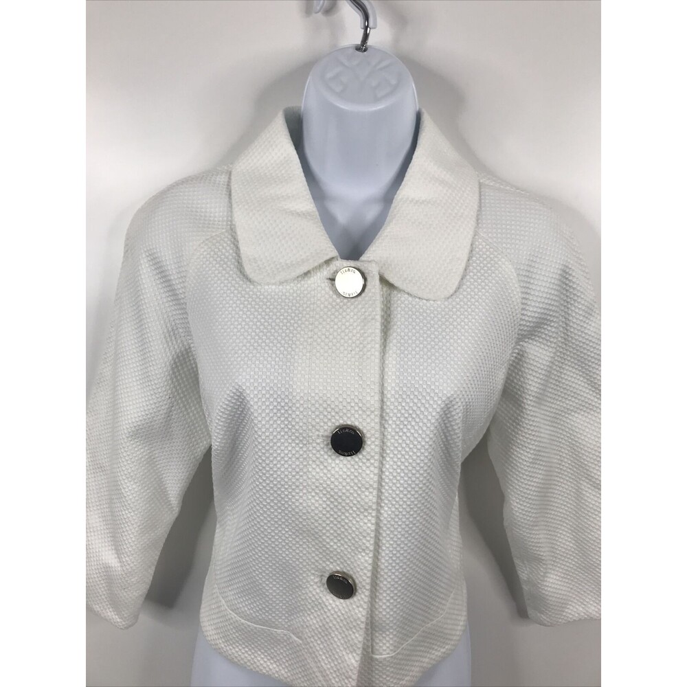 LIZ&CO. White cotton Stretch 3button blazer, Sz M